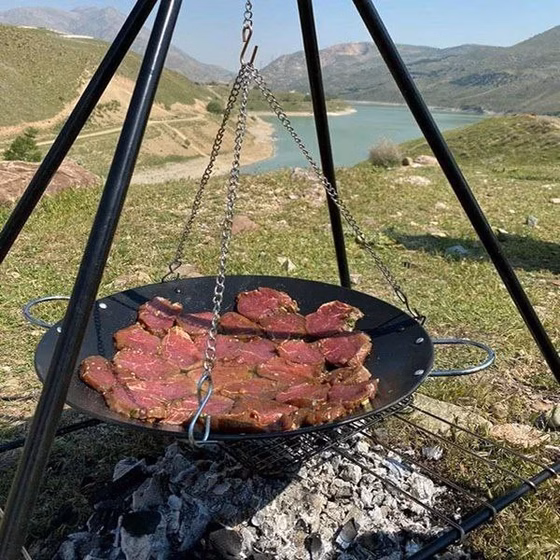 منقل سرخپوستی و ساج گرانیتی بزرگ