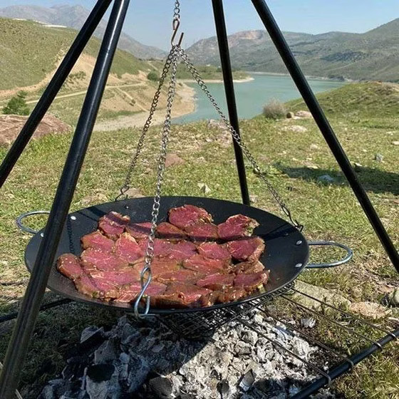 منقل سرخپوستی و ساج گرانیتی بزرگ