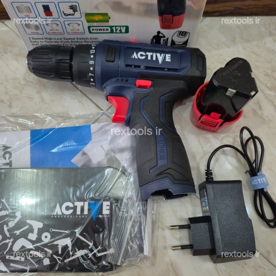 دریل پیچگوشتی چکشی شارژی اکتیو 12ولت مدل AC-3232
