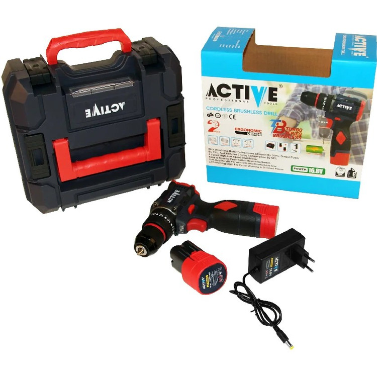 دریل پیچ گوشتی چکشی شارژی براشلس اکتیو مدل AC-3117BL
