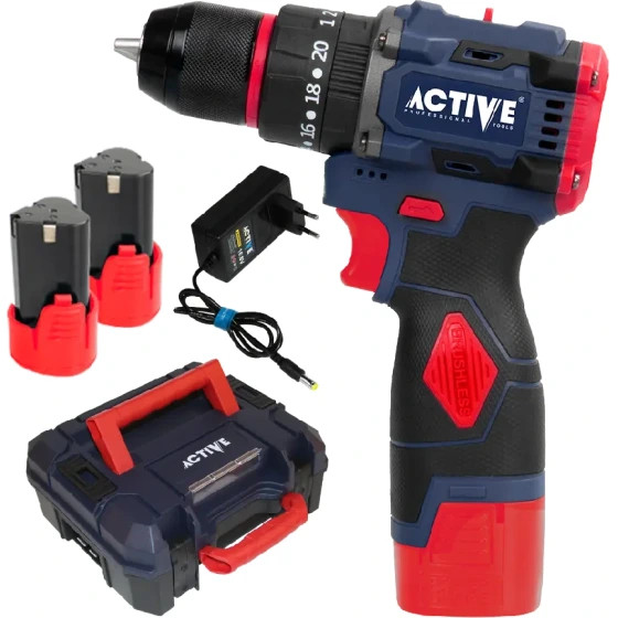 دریل پیچ گوشتی چکشی شارژی براشلس اکتیو مدل AC-3117BL