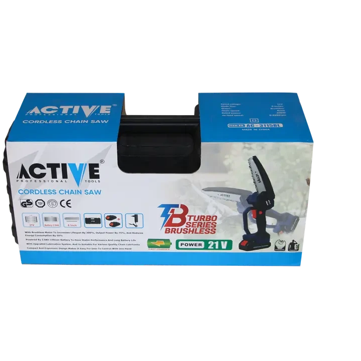 اره زنجیری شارژی اکتیو AC-3115BL ظرفیت 21 ولت براشلس