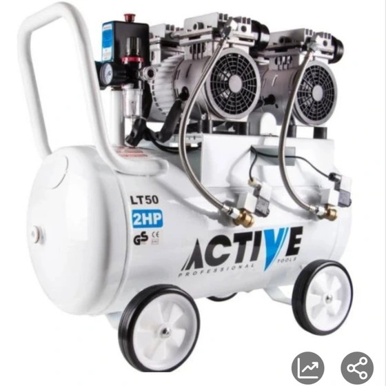 کمپرسور هوا اکتیو مدل AC1350S ظرفیت ۵۰ لیتر بدون روغن سایلنت