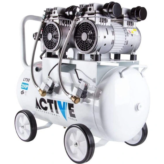 کمپرسور هوا اکتیو مدل AC1350S ظرفیت ۵۰ لیتر بدون روغن سایلنت