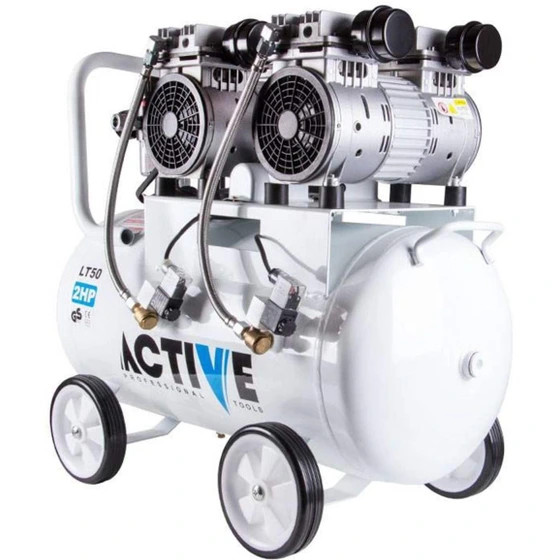 کمپرسور هوا اکتیو مدل AC1350S ظرفیت ۵۰ لیتر بدون روغن سایلنت